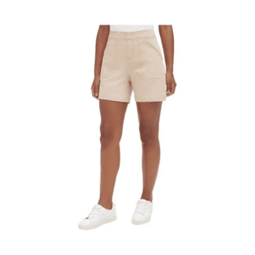 Nautica Women's Tan High-Rise Casual Bermuda Shorts